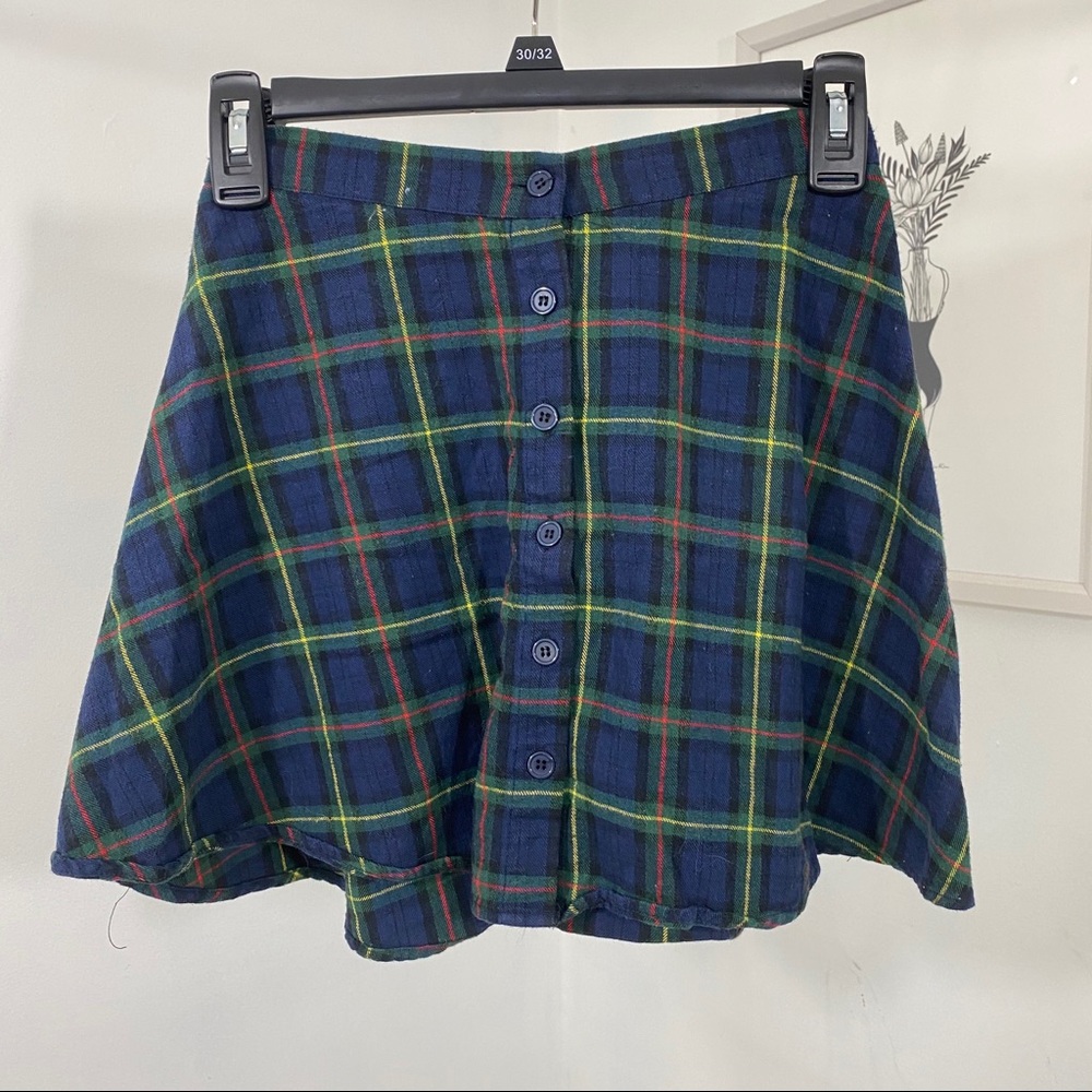 Pacsun Plaid Mini Button Up Skirt